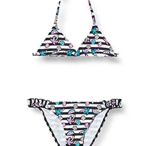 Arena G Tropical Summer Jr Triangle, Bikini per Bambina, Multicolore (White/Black), 10-11...