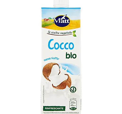 Matt - Cocco Bio - Bevanda Rinfrescante al Cocco - Vegetale, Senza Lattosio e Senza Glutin...