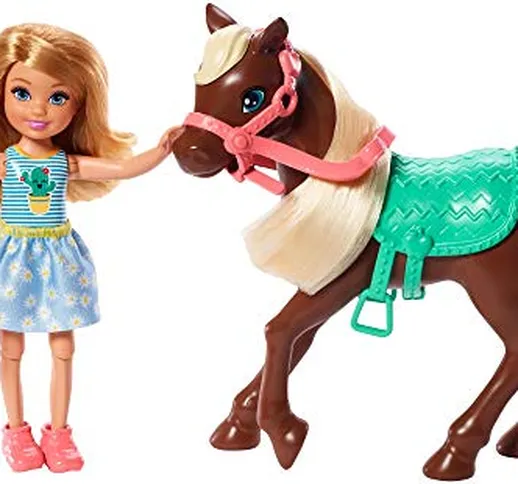 Barbie- Playset Bambola Chelsea con Pony e Accessori Giocattolo per Bambini 3+ Anni, GHV78