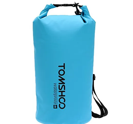 TOMSHOO Borsa Impermeabile Sacco 10L/20L Dry Bag per Snowboard Rafting Spiaggia Kayak Cano...