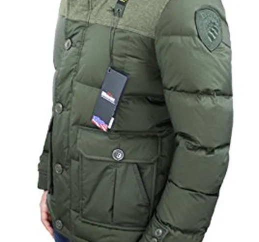 Blauer Giubbotto Piumino Uomo Verde Art.14WBLUB03094 Casual Giubbino Invernale Piumino Tag...