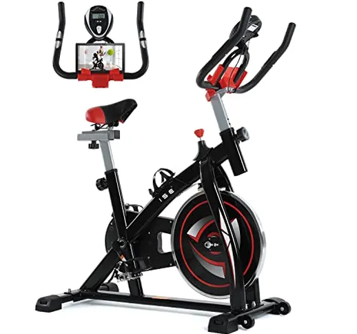 ISE Bici da Fitness Ergonomica, Bicicletta Cyclette da Allenamento, Volano di Inerzia 10 k...