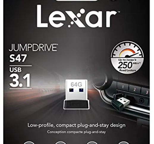 Lexar LJDS47-64GABBK JUMPDRIVE S47 64GB USB 3.1 Black