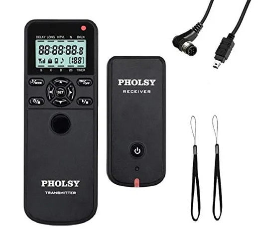 PHOLSY Timer Wireless Telecomando Scatto Remoto con HDR e Intervallometro per Nikon Df, Z7...