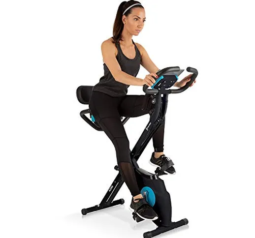 Klarfit Cyclette Azura Plus 3 in 1 - Bici Fitness, Cyclette, Trasmissione a Cinghia, Cardi...