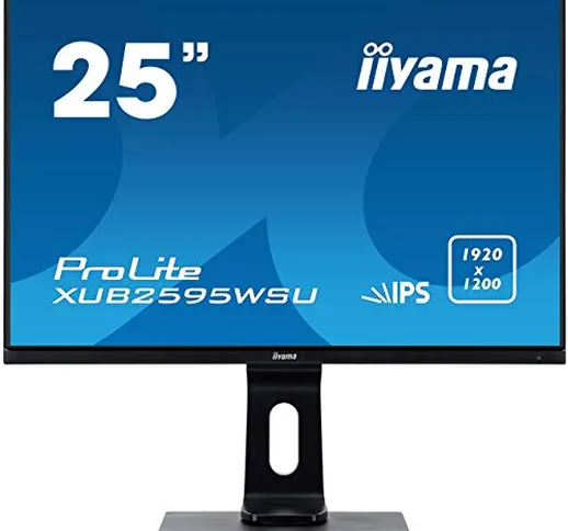 iiyama Prolite XUB2595WSU-B1 63, 36 cm, 25 Pollici, IPS LED-Monitor 16:10, VGA, HDMI, Disp...