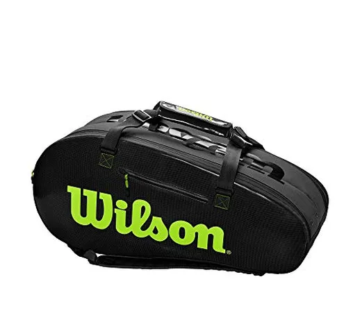 Wilson Sporting Goods Borsa da tennis, nero/grigio, OSFA