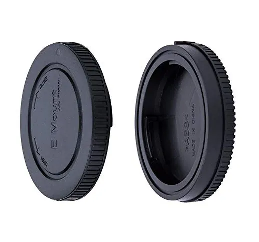 JJC Lens Posteriore Cap + Tappo Corpo per Fotocamere Sony NEX/Alpha Mirrorless e Obiettivo...