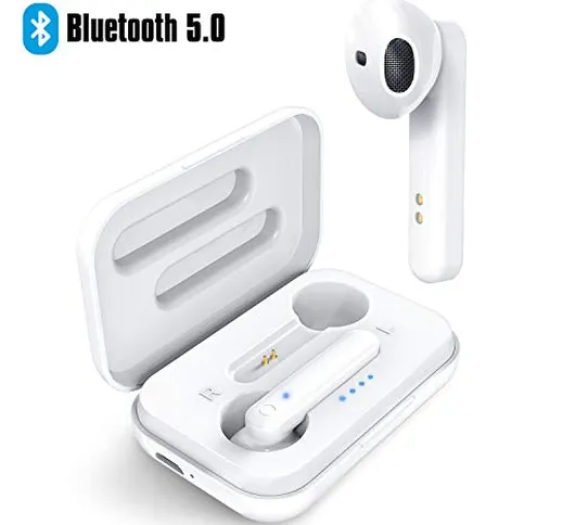 Cuffie Bluetooth, Amoner Auricolari Bluetooth Senza Fili TWS 5 con Custodia da Ricarica Mi...