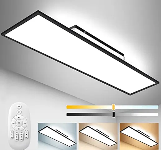 Lampada da Soffitto a LED Dimmerabile 120 x 30cm, Plafoniera LED 55W con Retroilluminazion...