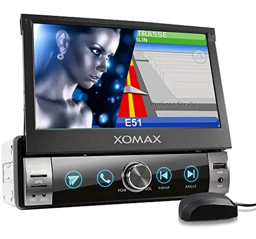 XOMAX XM-VN764 Autoradio con mirrorlink, navigatore GPS, vivavoce bluetooth, schermo touch...