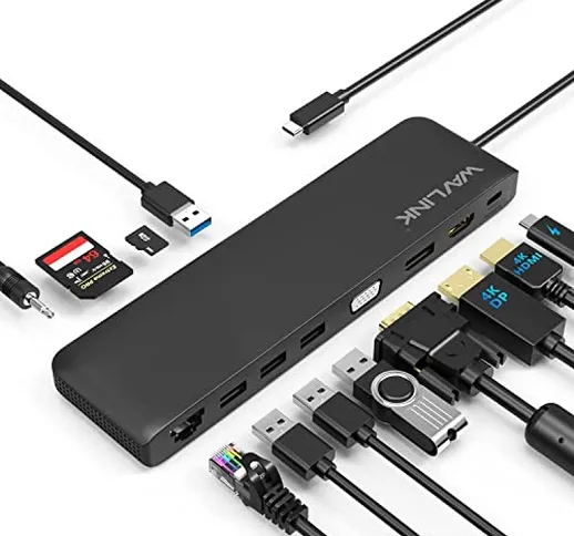 Hub USB C con porta di alimentazione, adattatore USB C per Mac/Windows OS,4 K HDMI/Display...