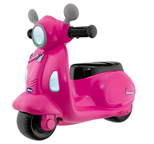 Chicco Vespa per Bambini Primavera Rosa, Moto Giocattolo Cavalcabile con Pannello Elettron...