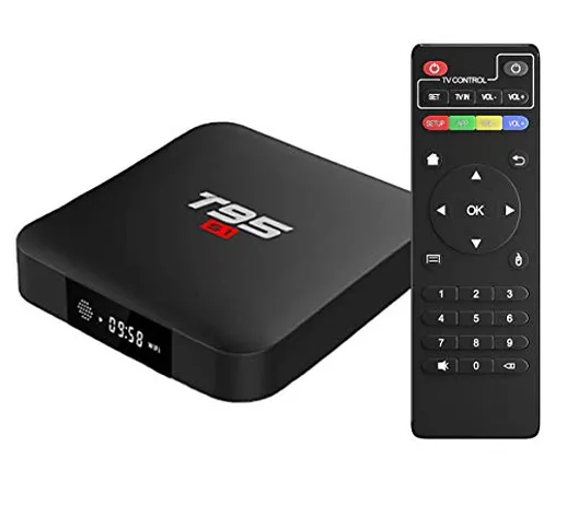 Android 7.1 TV Box, T95 S1 Smart Internet TV Box Amlogic S905W Quad Core 2Go/16GB with Dig...