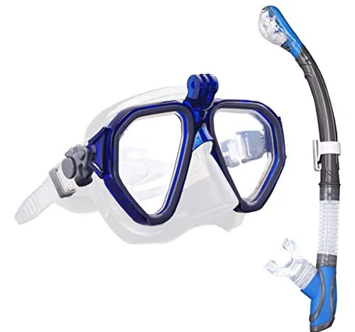 ROVLAK Set da Snorkeling Maschera Snorkeling con Boccaglio Snorkeling Maschera Subacquea A...