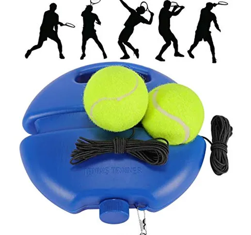 Fostoy Allenatore di Tennis Palline di Rimbalzo con Corda Strumento per Allenamento Allena...