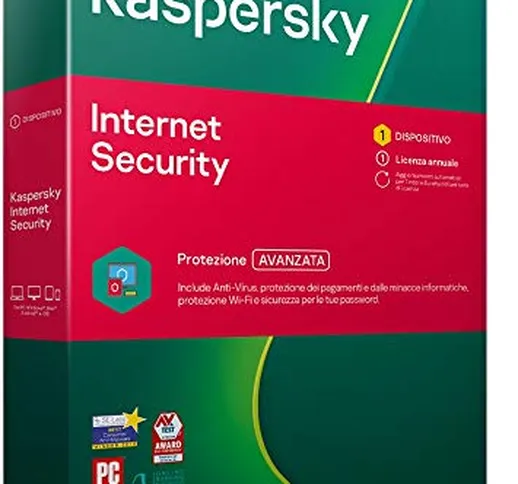 Kaspersky Internet Security 2021 | 1 Dispositivo | 1 Anno | PC / Mac / Android  | Codice d...