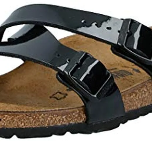 Birkenstock Yao Balance Birko-Flor Vernice, Ciabatte Donna, Nero (Noir Noir), 38 EU