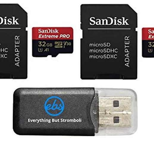 SanDisk 32GB Micro SDHC Extreme Pro Memory Card (2 Pack) Works with GoPro Hero 8 Black, Ma...