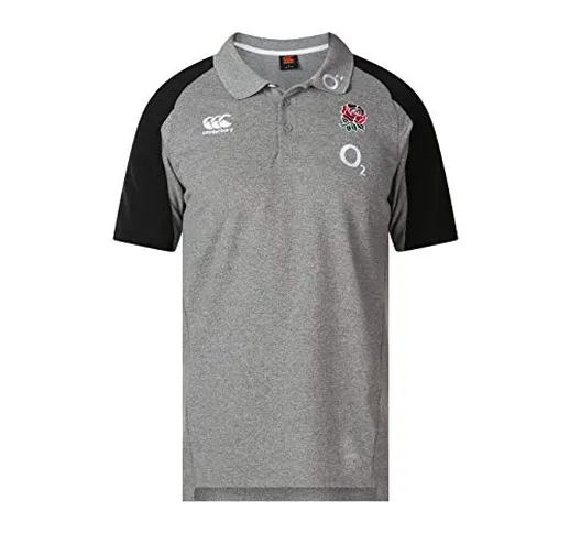 Canterbury England Official 18/19 Vapodri Cotton, Polo piqué Uomo, Marl statico, S