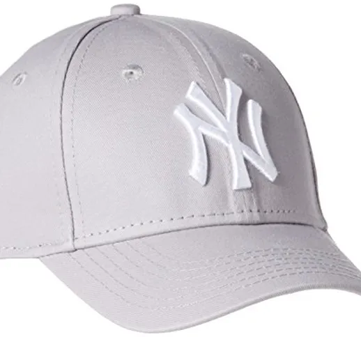 New Era MLB Basic NY Yankees 9Forty - Cappellino regolabile per Bambino (Child), Grigio (G...