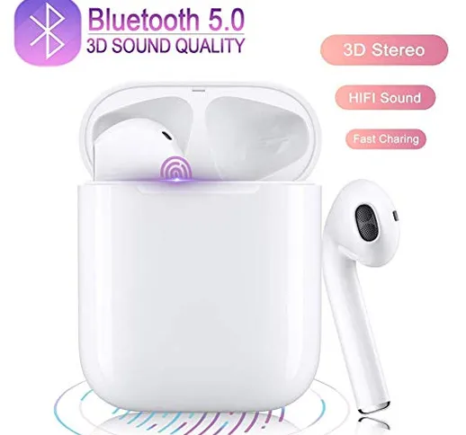 JTDOZ Cuffie Senza Fili Bluetooth 5.0, Auricolari Touch con Microfono, Associazione Pop-up...