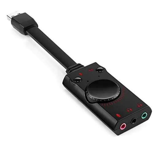 Winnes Scheda Audio Esterna USB 2.0 a 3.5mm, Audio Virtual 5.1 Adattatore Audio per Window...