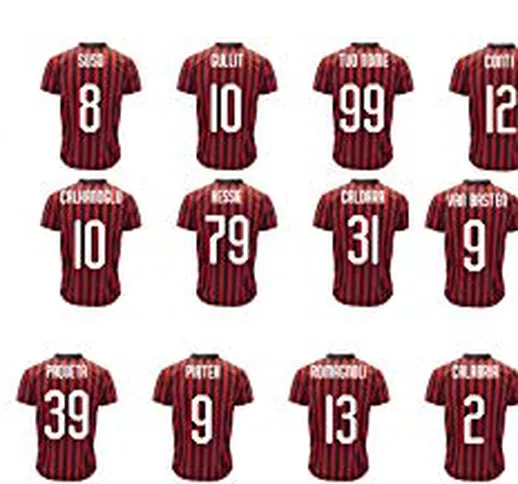 Maglia Milan Ufficiale Rosa Giocatori 2019 2020 AC Milan Adulto Bambino Nome e Numero (M A...