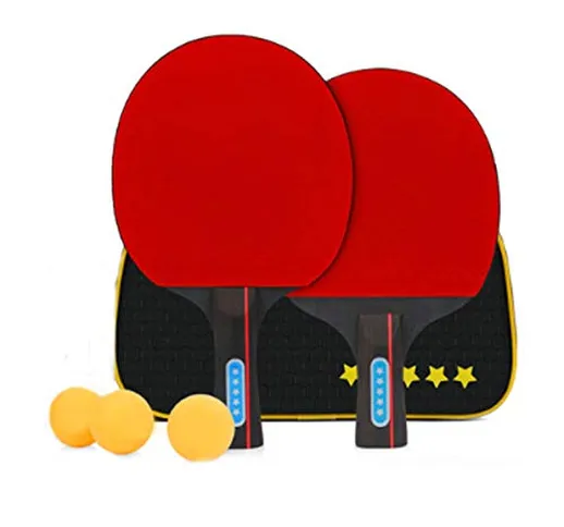 BlueBean Set da Ping Pong Set di Racchette da Ping Pong con 2 Racchetta e 3 Palline 3 Tenn...