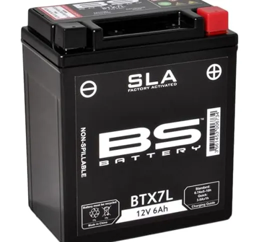 Batteria moto BS SLA BTX7L (YTX7L-BS) AGM - Senza manutenzione - 12 V 6 Ah - Dimensioni: 1...