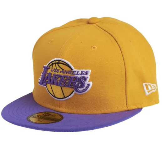 New Era NBA League Basic 59Fifty Los Angeles Lakers Snapback cap, Uomo, Yellow Purple, 7 1...