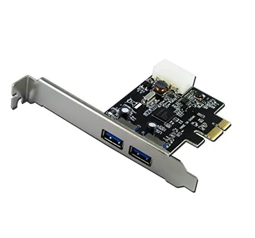 Nilox Scheda PCI-Express, 2 Porte USB 3.0, 4.8 Gbps, Grigio