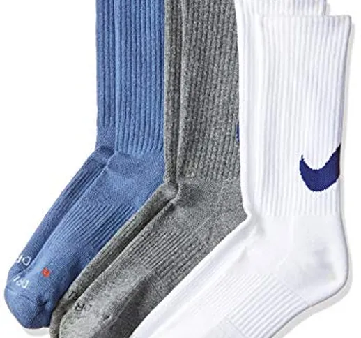 Nike One Quarter Socks 3ppk Dri Fit Lghtwt Hi-Lo, Multicolore (Nero), M