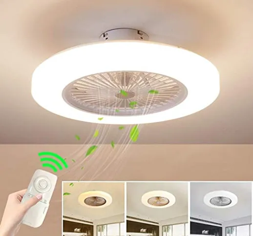 Ventilatore A Soffitto Con Lampada, Ventilatore A Soffitto Con Luci A LED, 3 Velocità Con...