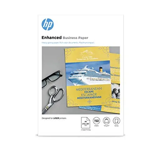HP Carta Professionale Lucida HP Enhanced, CG965A, Grammatura 150 g/m2, Formato A4, Confez...