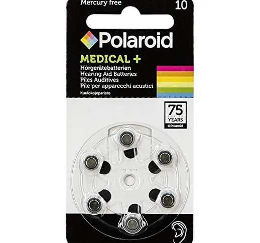 POLAROID 10x6 Polaroid Zinc-Air 10 batterie per apparecchi acustici - Europa