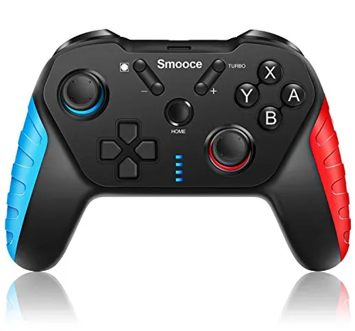 Smooce Controller per Nintendo Switch,pro controller Switch wireless con giroscopio a 6 as...