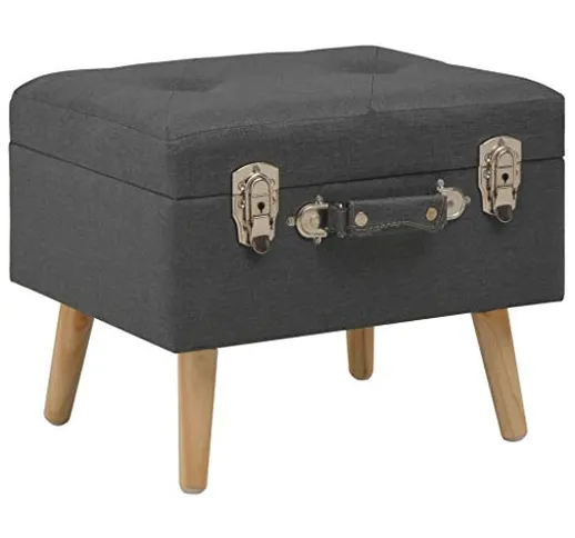 vidaXL Sgabello con Contenitore Poggiapiedi con Vano Portaoggetti Pouf Ottomana Bauletto 4...