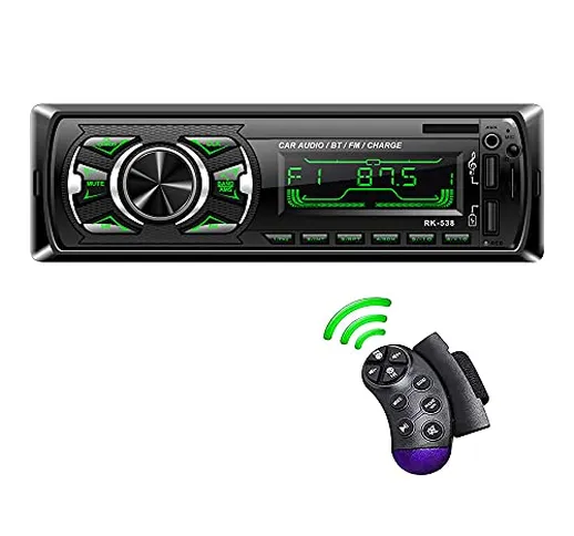 LSLYA ricevitore stereo per auto singolo DIN, sistema audio 4x60W radio FM/AM, chiamata a...