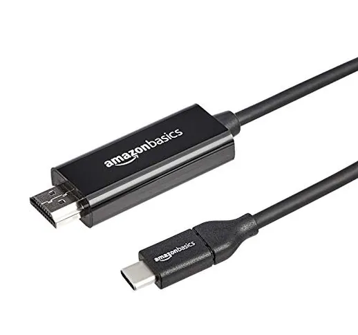 Amazon Basics - Cavo adattatore da USB-C a HDMI (compatibile con Thunderbolt 3), 4K @ 30 H...