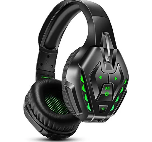 PHOINIKAS Cuffie Gaming PS4, Cuffie Wireless Bluetooth con surround 7.1 per bassi, Cuffie...