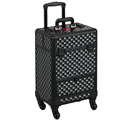 Yaheetech Valigia Trolley Make Up da Trucco Professionale 4 Vassoi Beauty Case da Viaggio...