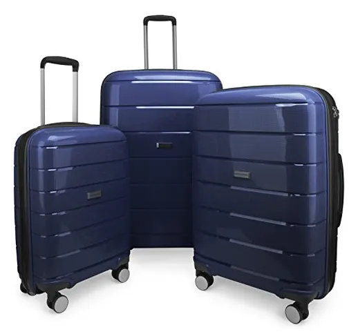 HAUPTSTADTKOFFER - PRNZLBRG - Set di 3 Trolley Valigie rigide e leggere con 4 ruote, espan...