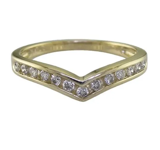 Anelli Da Donna Con Diamante (1/4 CT) Misura Anello 14, Oro Giallo 14K (585)