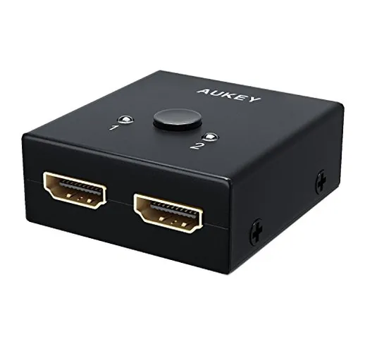 AUKEY Switch HDMI Bidirezionale 2 Ingressi 1 Uscita Supporta 3D 4K 60HZ o Commutatore HDMI...