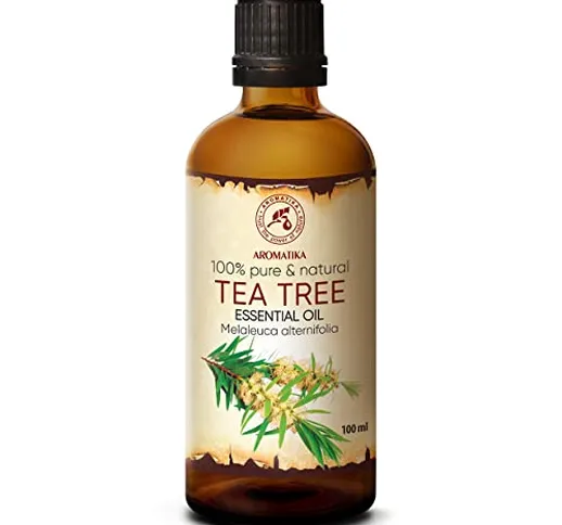 Olio Essenziale dell'Albero del Tè 100ml - Melaleuca Alternifolia Leaf Oil - Australiano -...