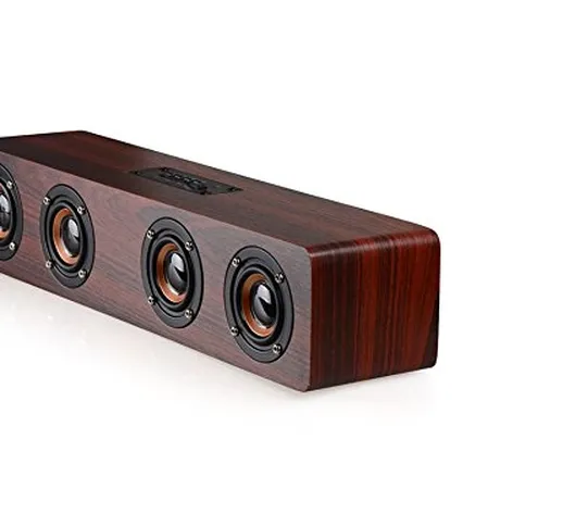 Altoparlante Bluetooth in legno Altoparlante USB Esterno Bass Speaker Bluetooth 4 Altoparl...