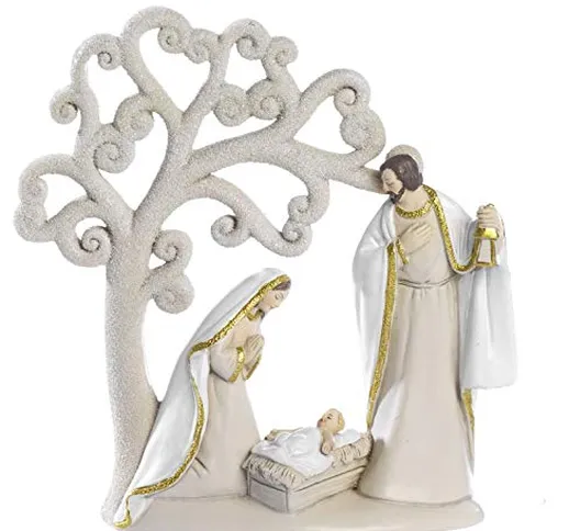 Paben Noel PRESEPE Natività in Resina con Albero della Vita 15.6 cm Natale