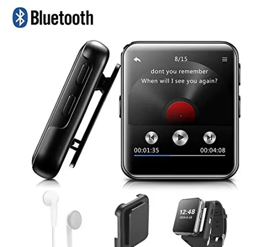 Lettore MP3 BENJIE 8GB Bluetooth 1.5"Sport Lettore MP3 Full HiFi Screen Lossless Sound, Ra...
