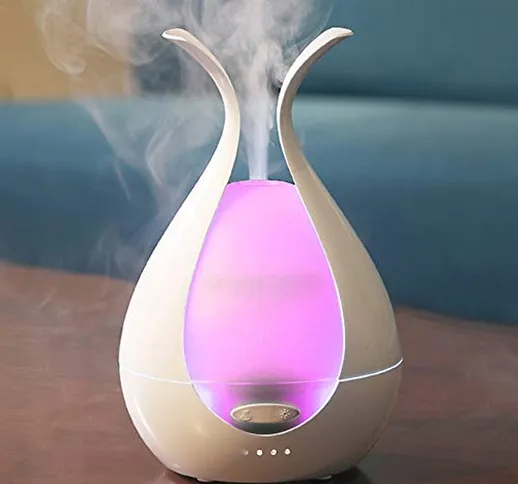 Diffusore di Oli Essenziali, Diffusore di Aromi Ultrasuoni, Umidificatore 200ml, Luce Nott...